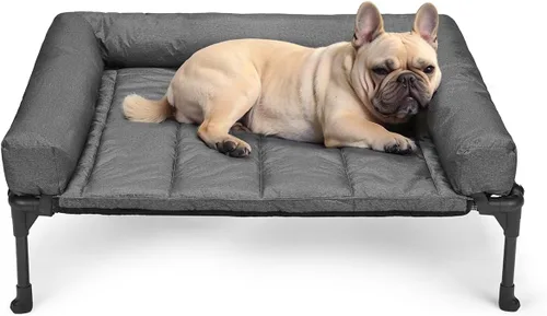 Vista 29 de Veehoo Cama Elevada Refrescante para Perro Añade Cojín Bolster Extraíble Impermeable Alfombrilla, Cuna Elevada para Mascotas con Malla Teslin