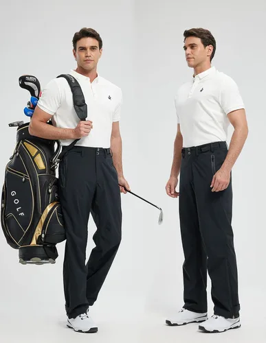 Vista 5 de Pantalones de golf para hombre, impermeables, cómodos, ligeros, transpirables, con bolsillos