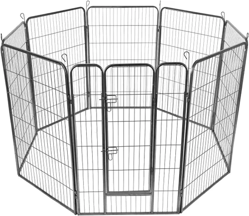 Vista 8 de Giantex - Corralito para mascotas con paneles 16/8, puerta, plegable para perros y gatos, valla de ejercicios portátil, ajustable, para uso al aire