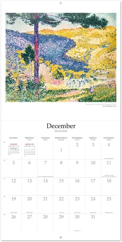 Vista 4 de Calendario de pared de arte 2026, 12 x 12 pulgadas, sin plástico y certificado FSC® – Comienza la semana el domingo Calendario de agenda familiar