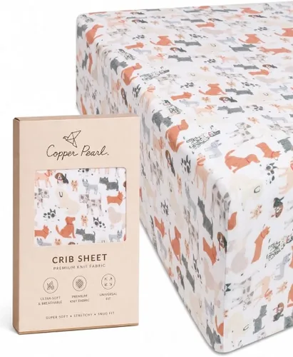Vista 122 de Copper Pearl: Sábanas de punto prémium para cuna de bebé para niños y niñas, transpirables y suaves, sábanas ajustables para colchones estándar