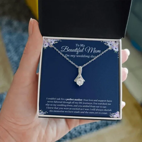 Vista 3 de To My Beautiful Mom On Wedding Day Perfect Mother from Daughter Girl, Novia, Novio, Matrimonio, Familia, Padres, Amor Regalos para mujeres, Joyería