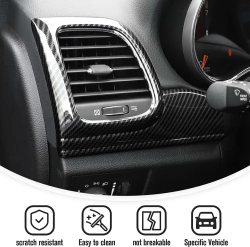 Vista 4 de JeCar Panel de tablero de consola central, cubiertas interiores de manijas de puerta, accesorios interiores compatibles con Jeep Grand Cherokee WK2