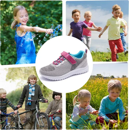 Vista 7 de RUNSIDE Zapatos deportivos para niños y niñas, ligeros, atléticos, para caminar, correr, tenis (bebéniño pequeñoniño grande)