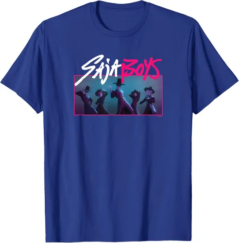 Vista 20 de Camiseta Oficial de KPop Demon Hunters Saja para Niños Negro