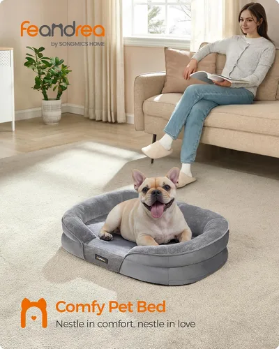 Vista 2 de Feandrea - Cama ortopédica para perros, sofá para perros de 30 pulgadas con funda extraíble lavable Medium Pet Sofa with Egg Crate Foam, Comfy