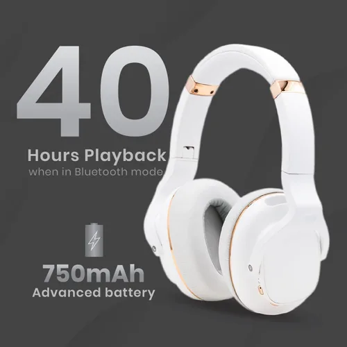 Vista 5 de WAVV Element Active - Auriculares inalámbricos con cancelación de ruido Bluetooth con micrófono, graves profundos, carga rápida de 40 horas