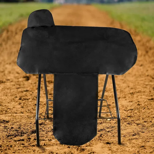 Vista 6 de Funda impermeable para silla de montar de caballo occidental con correas elásticas para fijar de forma segura cada esquina y guardabarros, se adapta
