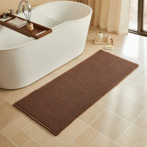 Vista 124 de Triohero Tapete de baño con diseño de gofre, tapete de baño pequeño y bohemio, antideslizante, lavable, ultra suave, súper absorbente, de secado
