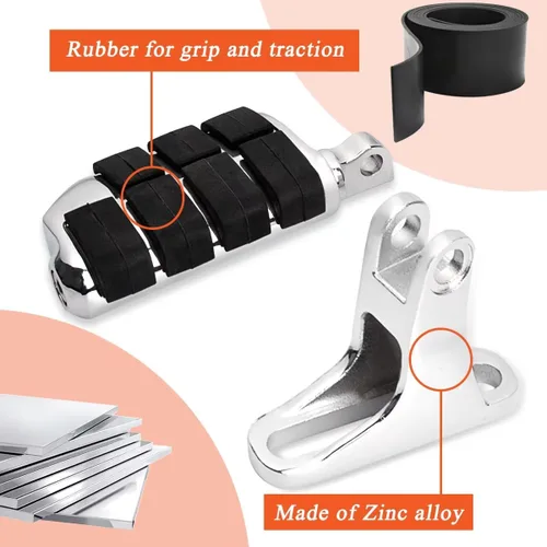 Vista 4 de FOVPLUE Mini estribo de pasajero, estriberas de pasajero con kit de montaje para Harley Touring 1993-2025, para CVO Electra Glide Road Glide Road