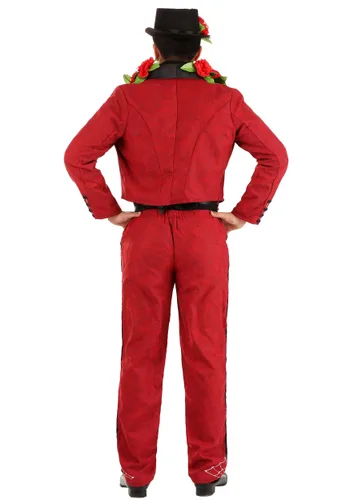 Vista 2 de Disfraz traje rojo de Día de Muertos para hombre Multicolor