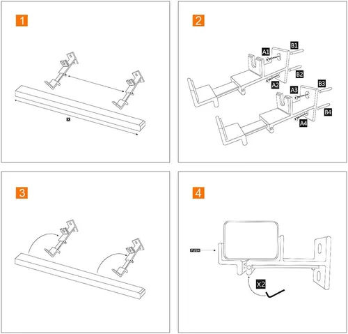 Vista 7 de Barra de sonido ajustable para montaje en pared, soporte universal de barra de sonido para montaje debajo del televisor, compatible con SONOS