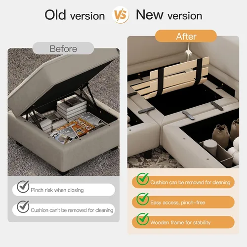 Vista 5 de Belffin Sofá modular de gran tamaño con tumbonas dobles en forma de U, sofá seccional reversible con almacenamiento de terciopelo gris