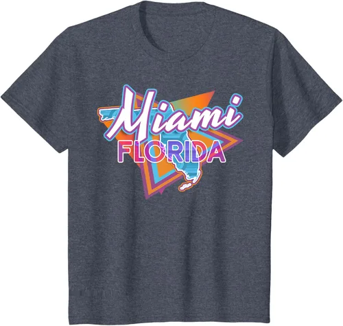 Vista 18 de Camiseta retro vintage de Miami Florida, Negro, S