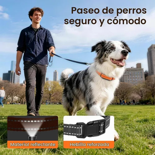 Vista 7 de Collar de Entrenamiento para Perros sin Choque con Control Remoto de 1005.84 m de Rango, Collar de Perros con Fuerte Vibración, Solo Pitido y Negro