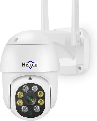 Vista 11 de Hiseeu 2 Pack Cámara de seguridad inalámbrica 5G/2.4G WiFi Cámara PTZ de doble lente para exteriores con seguimiento de movimiento, versión