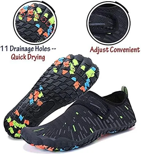 Vista 7 de MAYZERO Zapatos de agua para hombres y mujeres, zapatos de surf, playa, piscina, zapatos de punta ancha, senderismo, zapatos de agua, zapatillas