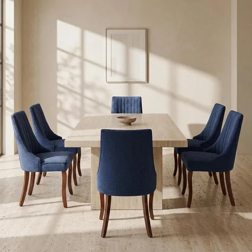 Vista 16 de Sillas de Comedor - Juego de 2 sillas de comedor modernas de mediados de siglo, tapizadas de tela con respaldo alto, sillas de cocina y comedor