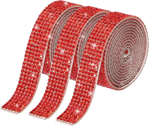 Vista 69 de MECCANIXITY 3 rollos de cinta de diamantes de imitación autoadhesiva de 3 yardas y 0.315 in para proyectos de artes y manualidades, pasteles de Beige