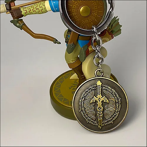 Vista 4 de MING XING SHENG Game Legend of Zelda - Llavero de lágrimas del reino (2 unidades), espada maestra decadente y llavero de icono vintage, bronce