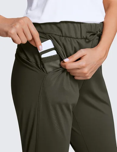 Vista 4 de CRZ YOGA - Pantalones deportivos elásticos de 4 vías para mujer de 27 pulgadas, pantalones deportivos para correr, viajes, descanso, pantalones