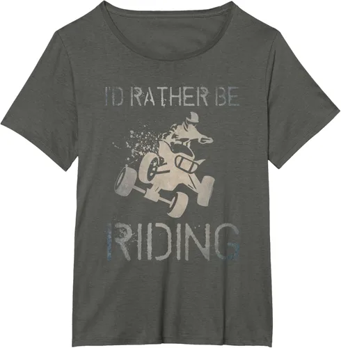 Vista 66 de Camiseta gráfica I'd Rather Be Riding ATV Quad Racing Rider de 4 ruedas, Negro