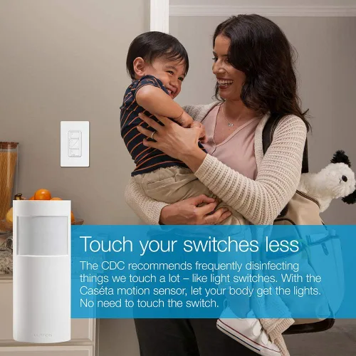 Vista 5 de Lutron Caseta - Sensor de movimiento inteligente de encendido y apagado automático para iluminación, interruptores y controles de ventiladores, sin