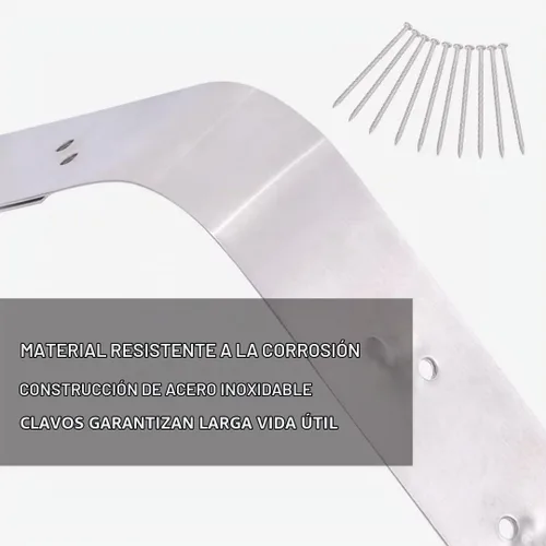 Vista 5 de Soporte de anclaje de techo permanente de protección contra caídas de acero, herramientas de techo ligeras de 18 pulgadas con 10 clavos SS