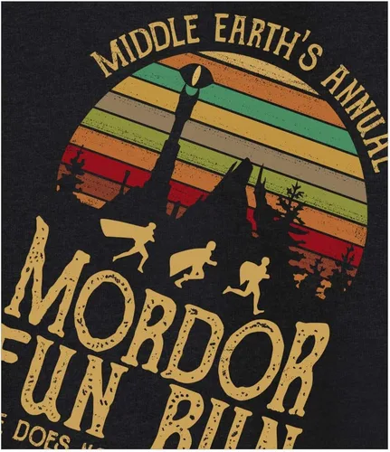 Vista 3 de Sudadera con capucha anual de la Tierra Media, Mordor Fun Run, One Does Not Simply Walk para hombre