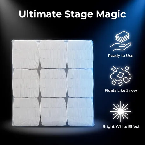 Vista 2 de Magic Snow Paper (paquete de 4, blanco) - Escamas instantáneas con efecto de ventisca para espectáculos mágicos y fiestas de Navidad Accesorio