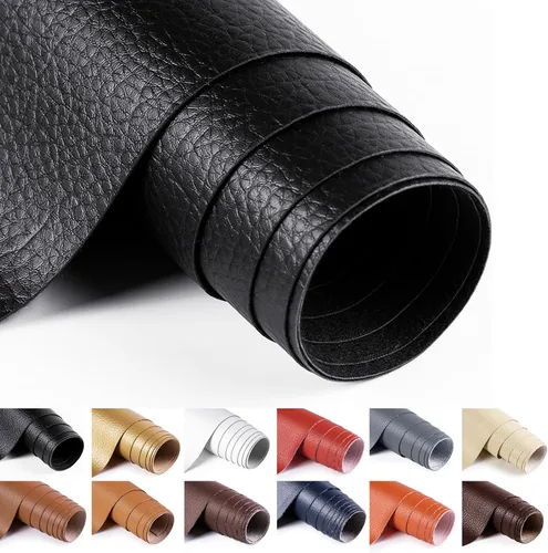Vista 16 de ANMINY - Tela de piel sintética de vinilo de 54 pulgadas de ancho para tapicería por yarda, de 0.7MM de grosor, cuero PU suave, material de vinilo