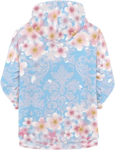 Vista 2 de Sudadera con capucha y cremallera para niños y niñas, suéter casual de cuello redondo suave con capucha