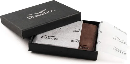 Vista 5 de Cartera para hombre billetera RFID delgada de piel auténtica regalo para hombres empaquetado en una elegante caja de regalo