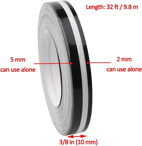 Vista 5 de Cinta de vinilo para pintar rayas en autos - Vinilo para pintar rayas adhesivas DIY con brillo para motocicleta, puerta, instrumento musical, 32