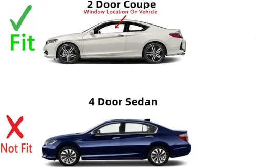 Vista 3 de Vidrio de puerta lateral izquierda del conductor compatible con Honda Accord 2 puertas Coupe modelos 2013-2017