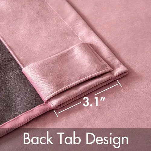 Vista 9 de MIULEE Cortinas opacas de terciopelo rosa rubor con aislamiento térmico para dormitorio, sala de estar, oscurecimiento de 84 pulgadas de largo