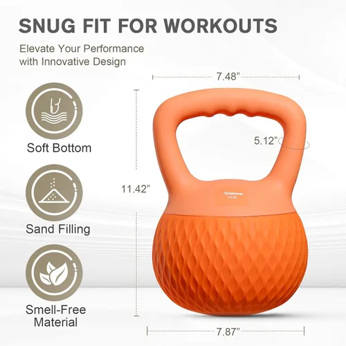 Vista 2 de YIGUO Soft Kettlebell, Kettlebells Cushioned Impact-Resistant Base and Anti-Slip Grip, Strength Training Kettle Bell for Women and Men, Home Workout