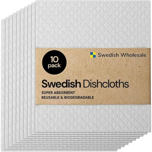 Vista 13 de Paños de esponja de celulosa sueca para platos, paquete de 10 paños de limpieza ecológicos, sin olor, reutilizables, para cocina, absorbente