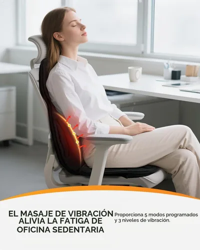 Vista 2 de CooCoCo - Masajeador de espalda de vibración con calor, almohadilla para silla de masaje para sofá