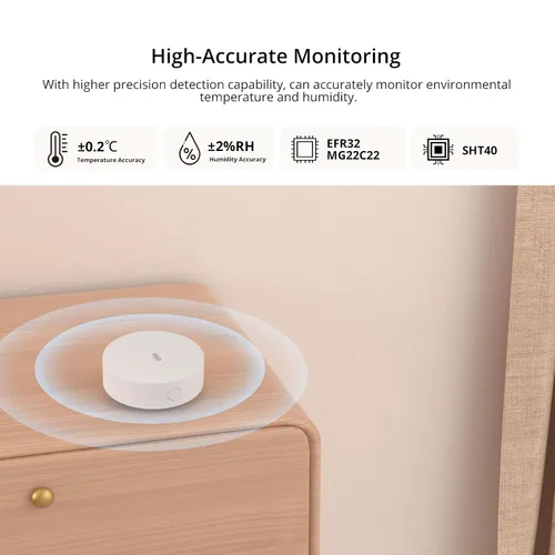 Vista 4 de SONOFF SNZB-02P Zigbee - Sensor de temperatura y humedad, Termómetro higrómetro interior con alerta, funciona con Alexa y Google Home para monitoreo