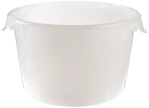 Vista 17 de Rubbermaid Productos comerciales Contenedor redondo de plástico para almacenamiento de alimentos con asa, 4 cuartos de galón, amarillo, rango