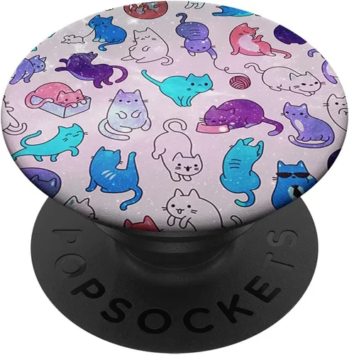 Vista 7 de Space Cats - Patrón PopSockets PopSockets PopGrip: agarre intercambiable para teléfonos y tabletas, PopSockets MagSafe PopGrip para iPhone