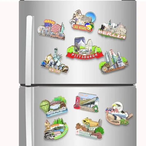 Vista 4 de Imán de Pittsburgh de Estados Unidos para nevera, monumentos 3D, decoración coleccionable de recuerdo hecho a mano