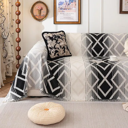 Vista 11 de VClife Boho Small Loveseat Cover Thick Soft Chenille Couch Cover for Dog 001# Caqui