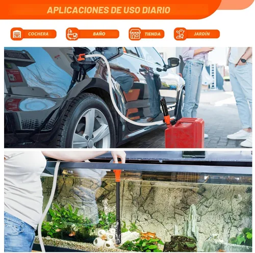 Vista 2 de Bomba de transferencia portátil a batería, bomba eléctrica operada por batería para sifón de gasolina, combustible, diésel y agua, extractor