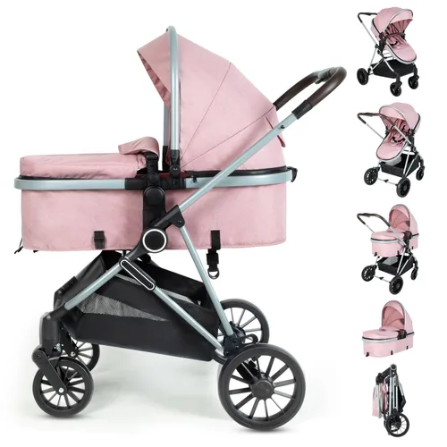 Vista 8 de Cochecito de bebé 2 en 1 con modo moisés – Cochecito plegable para recién nacidos con asiento reversible – para niños pequeños de 0 a 36 meses