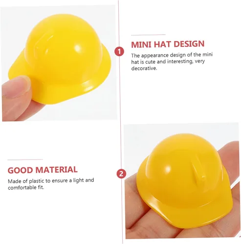 Vista 4 de COLLBATH 40 cascos de construcción en miniatura para accesorios de muñecas, adornos para pasteles, gorras de seguridad para mascotas, decoraciones