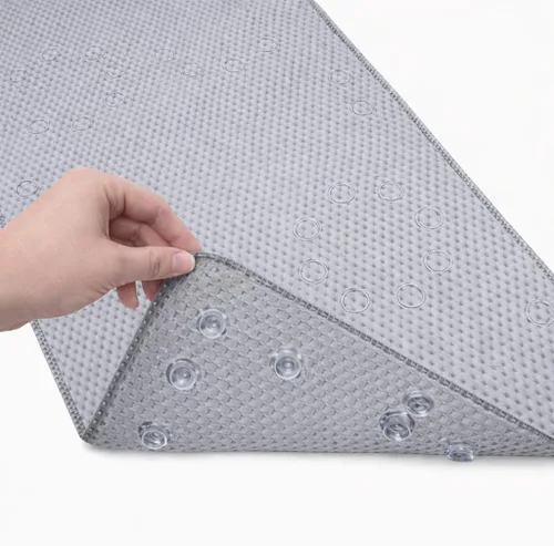 Vista 11 de Alfombra antideslizante para bañera, extragrande, de 36 x 17 pulgadas, con ventosas y orificios de drenaje, espuma suave, lavable a máquina