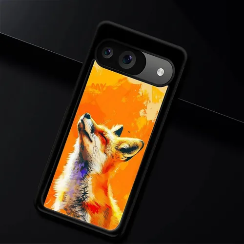 Vista 1271 de Compatible con Google Pixel 4A 5G Mobile Case Creative Acrylic Panel trasero Silicona Protección Grip especialmente diseñado para Google Pixel 4A 5G