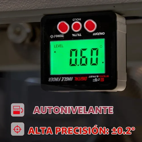 Vista 3 de S&F STEAD & FAST Medidor digital de ángulo inclinómetro transportador magnético cubo ángulo caja de nivel con base magnética y retroiluminación bajo